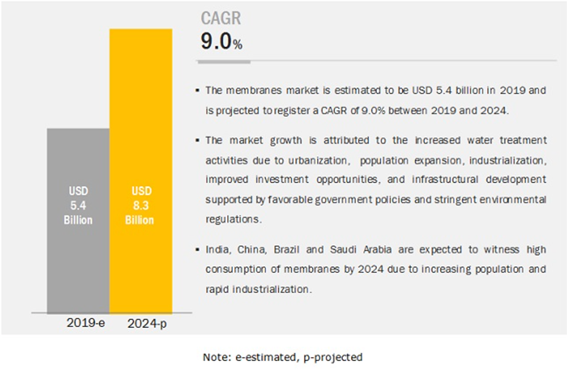 世界のメンブレン(膜)市場　2019-2024年